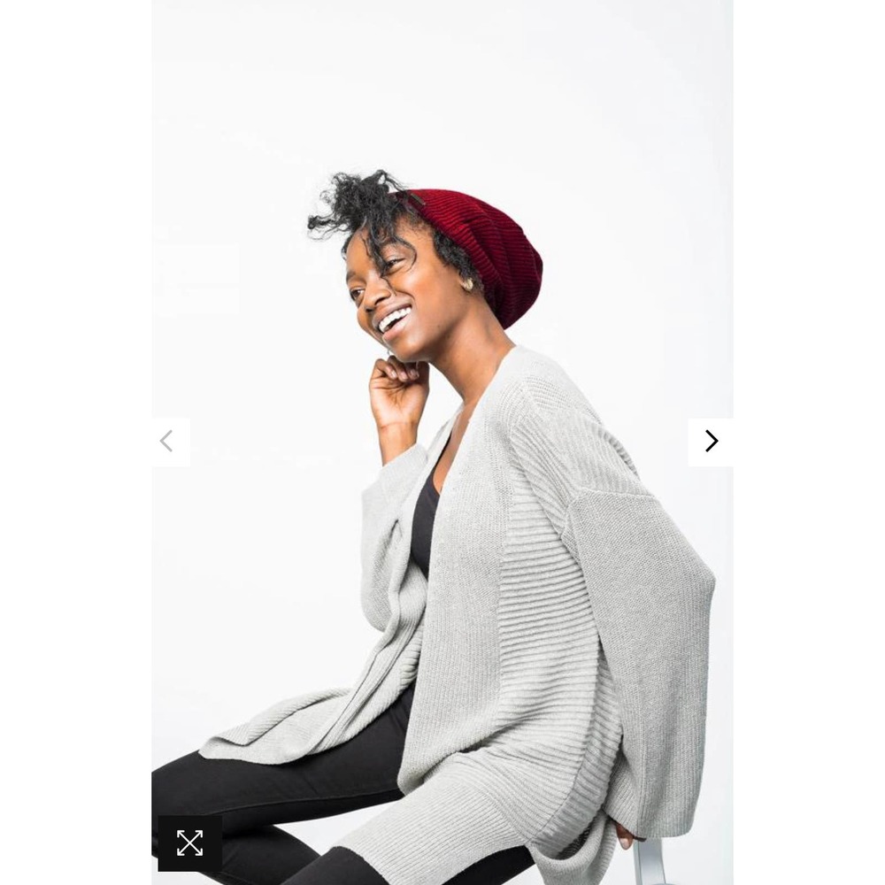 NEW Grace Eleyae Wine Red Warm Ribbed Wool Satin Lined Slap Hat Beanie